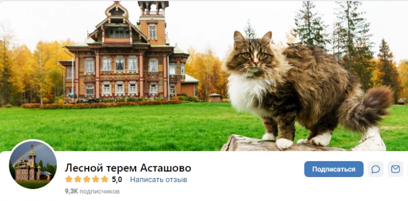 Лесной терем Асташово. Скриншот сайта astashovo.com